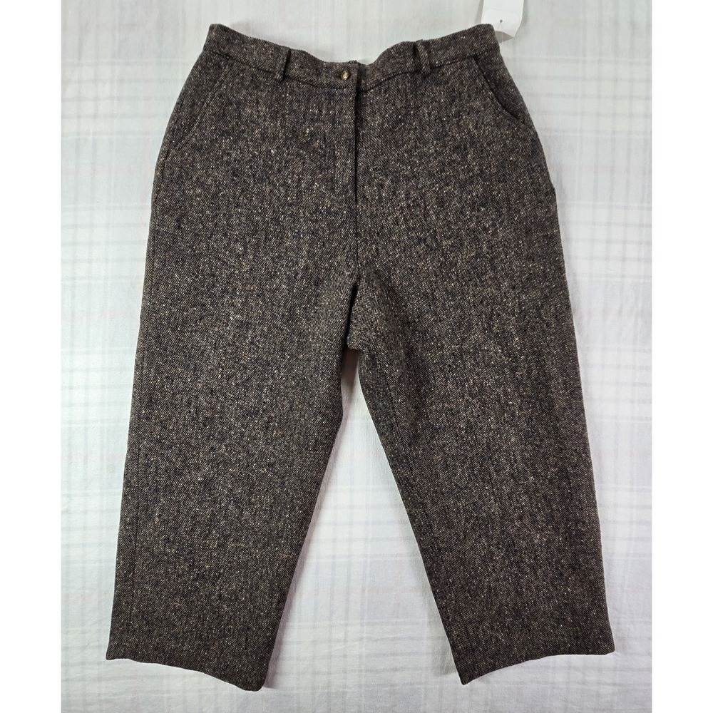 Vintage Orvis Sporting Womens 100% Wool Tweed Cropped Pants Lined Made in USA 16